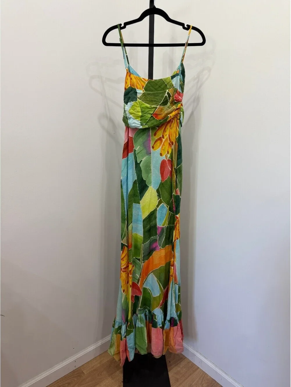 Farm Rio Tropical Print Maxi Dress with Twist Front Detail XS - Picture 10 of 10